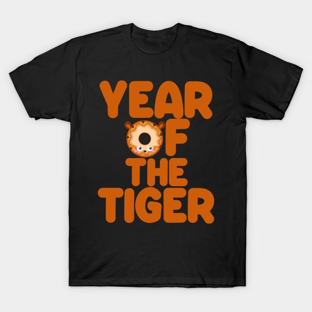 Kawaii Year Of The Tiger Donut Chinese New Year T-Shirt by TheAparrelPub